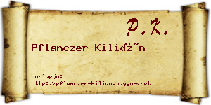 Pflanczer Kilián névjegykártya